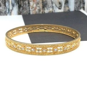 Sterling Silver Gold Clad 8.5mm 7" Bangle Bracelet